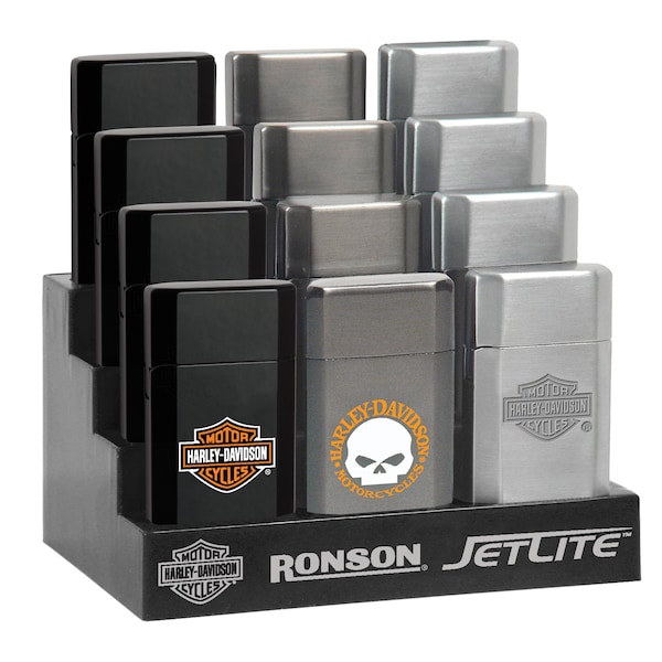 Zippo 2023 Ronson Harley Davidson Hd Jetlite Blister Card Assortment, PK12 RON-43521 - main